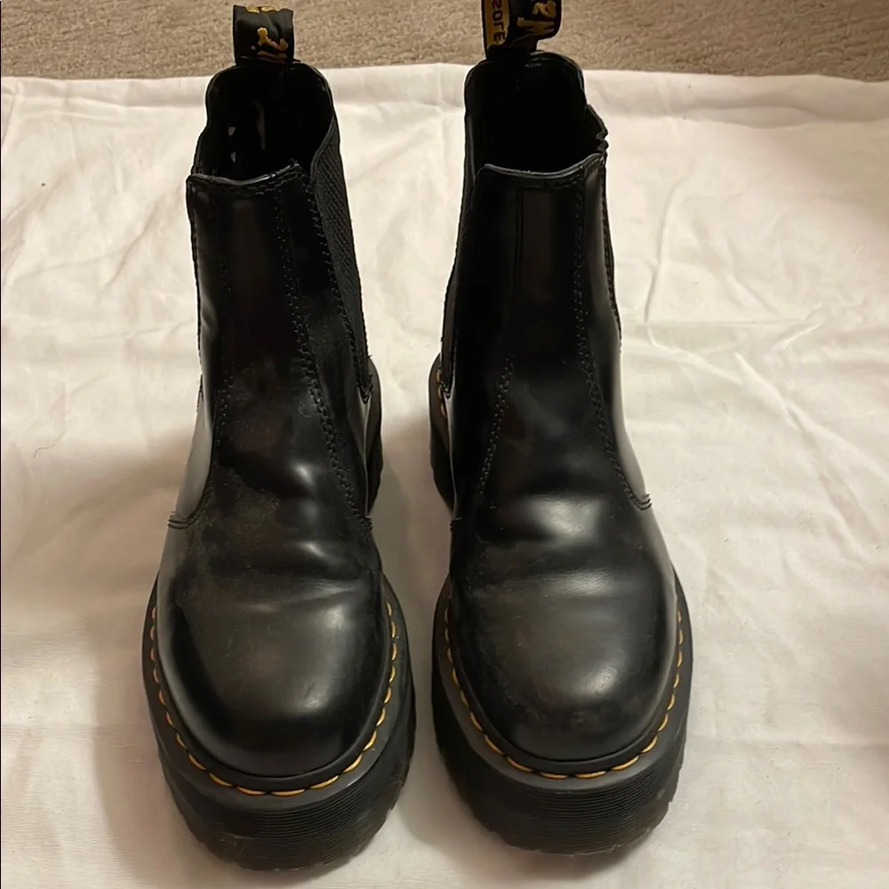 Dr. Martens Black Chelsea Platform Boots - Picture 2 of 3